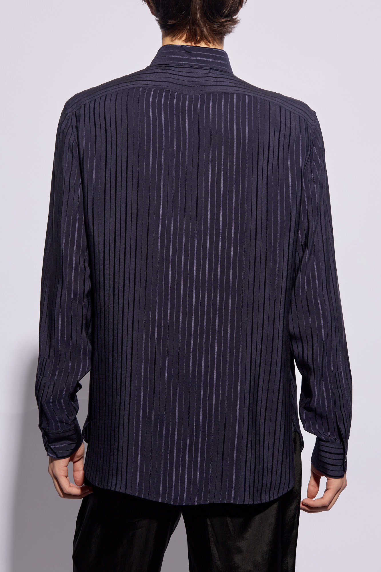 Navy blue Silk shirt Saint Laurent - SchaferandweinerShops
